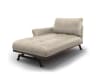 Chaise longue sinistra in pelle naturale grigio chiaro