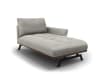 Chaise longue destra in tessuto strutturato grigio chiaro