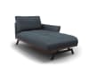 Chaise longue destra in tessuto strutturato blu