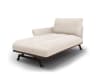 Chaise longue sinistra in tessuto strutturato beige chiaro