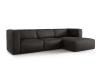 Canapé d'angle 5 places en cuir noir