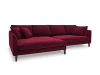 Canapé d'angle 4 places en velours rouge foncé