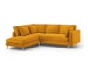 Canapé d'angle 5 places en tissu structuré jaune