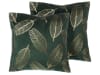 Set di 2 cuscini decorativi 45x45cm verde scuro