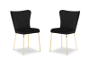 Set de 2 chaises 1 place en velours noir