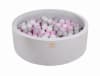Piscina de bolas algodón: Blanco/Gris/Rosa pastel H30cm