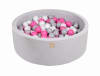 Grigio chiaro Ball pit cotone: Grigio/bianco/rosa chiaro H30cm