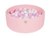 Piscina rosa empolvado bolas blancas, rosas y transparentes Al. 30 cm