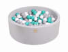 Gris claro Piscina de bolas algodón: Turquesa/Gris/Blanco H30cm