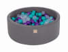 Piscine grise foncée à balles turquoises et violettes H30cm