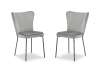 Ensemble de 2 chaises 1 place en velours gris clair