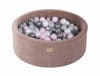 Piscina terciopelo beige bolas de color rosa, perla y gris Al. 30 cm
