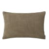 Housse de coussin en lin et velour perle 40x60