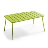 Mesa de jardín de acero verde 90 x 50 cm