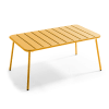 Mesa de jardín de acero amarillo 90 x 50 cm