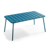 Table basse de jardin acier bleu pacific