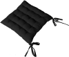 Galette de chaise piquée en coton Noir 40x40cm