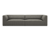 Canapé 4 places en tissu velours côtelé gris clair