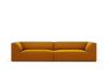 4-Sitzer Sofa aus Samt, gelb