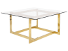 Tavolino in vetro dorato 80 x 80 cm