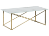 Table basse effet marbre blanc structure dorée