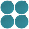 Galettes de chaises rondes bleu pétrole - Lot de 4 - Ø 35cm