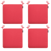 Galettes de chaises extérieur à nouettes rouge - Lot de 4 - 44x44