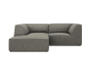 Canapé d'angle gauche 3 places en tissu velours côtelé gris clair