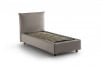 Letto singolo in tessuto tortora 80x190 cm