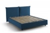 Lit double en tissu bleu 160x190 cm