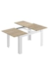 Ausziehbarer Tisch in Holzoptik 140/190 cm Eiche und Weiß