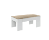 Table basse effet bois blanc et chêne
