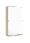 Guardaroba 2 ante effetto legno rovere, bianco 120x50h200 cm