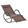 Chaise longue à bascule design contemporain métal textilène brun