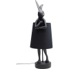 Lámpara Conejo en poliresina negra con pantalla de lino negro H68