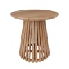 Table d'appoint ronde bois clair en bois d'acacia D50 cm