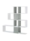 Libreria effetto legno bianco, cemento 145x29h145 cm