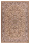Tapis d'orient floral, tissé, laine naturelle sable 050x080 cm