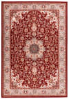 Tapis d'orient floral, tissé, laine naturelle rouge 050x080 cm