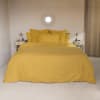 Housse de couette lin lavé jaune moutarde 260x240