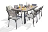 Ausziehbarer Gartentisch für 8/12 Personen, Aluminium, teakfarben und