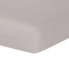 Drap housse satin de coton grège 180x200x40