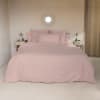 Housse de couette lin lavé rose 240x220