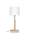 Lampe de table bambou abat-jour lin blanc, h. 59cm