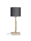 Lampe de table bambou abat-jour lin gris fonc√©, h. 59cm