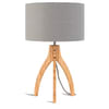 Lampe de table bambou abat-jour lin gris clair, h. 54cm