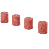 Set de 4 bougies cylindriques rouges H