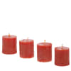Set de 4 bougies cylindriques rouges H5