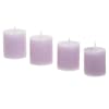 Set de 4 bougies cylindriques mauves H