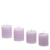 Set de 4 bougies cylindriques mauves H5